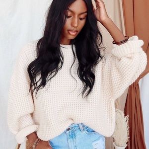 12th Tribe Chunky Waffle Knit Sweater